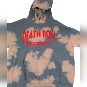 Death Row Records Tie Dye Grey & Salmon Colored Hoodie Medium